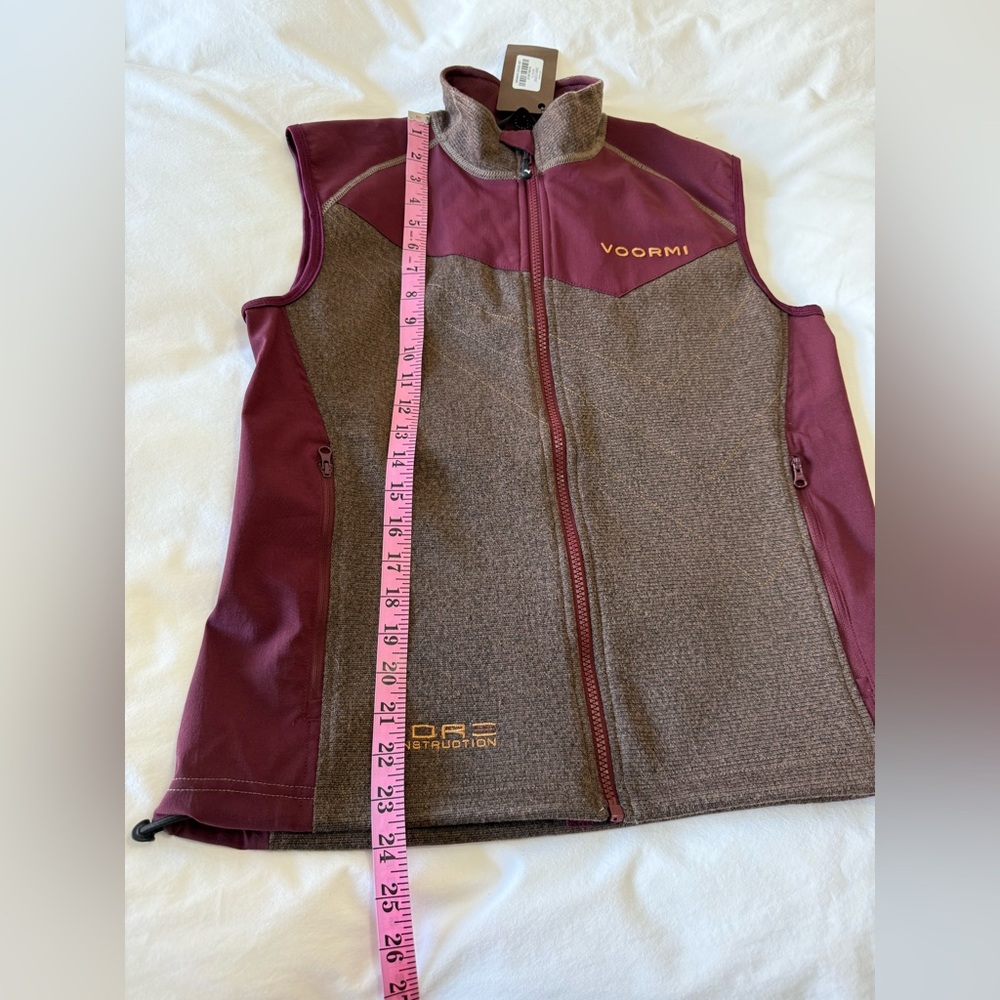 Voormi | Women’s S | Maroon Bison Convex Vest Wool Full Zip Hiking Outdoor | NWT - Picture 2 of 9